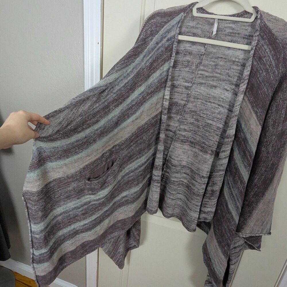 Free People | Striped Waterfall Open Cardigan Size Medium - Picture 4 of 8